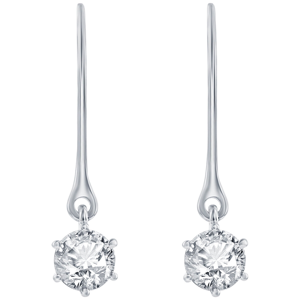 18KT White Gold 0.99CTW Diamond Shepherd Earrings/