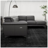 Valencia Pista Leather Reclining Sectional Lounge Right Chaise Grey Valencia Pista Leather Reclining Sectional Lounge Right Chaise Grey