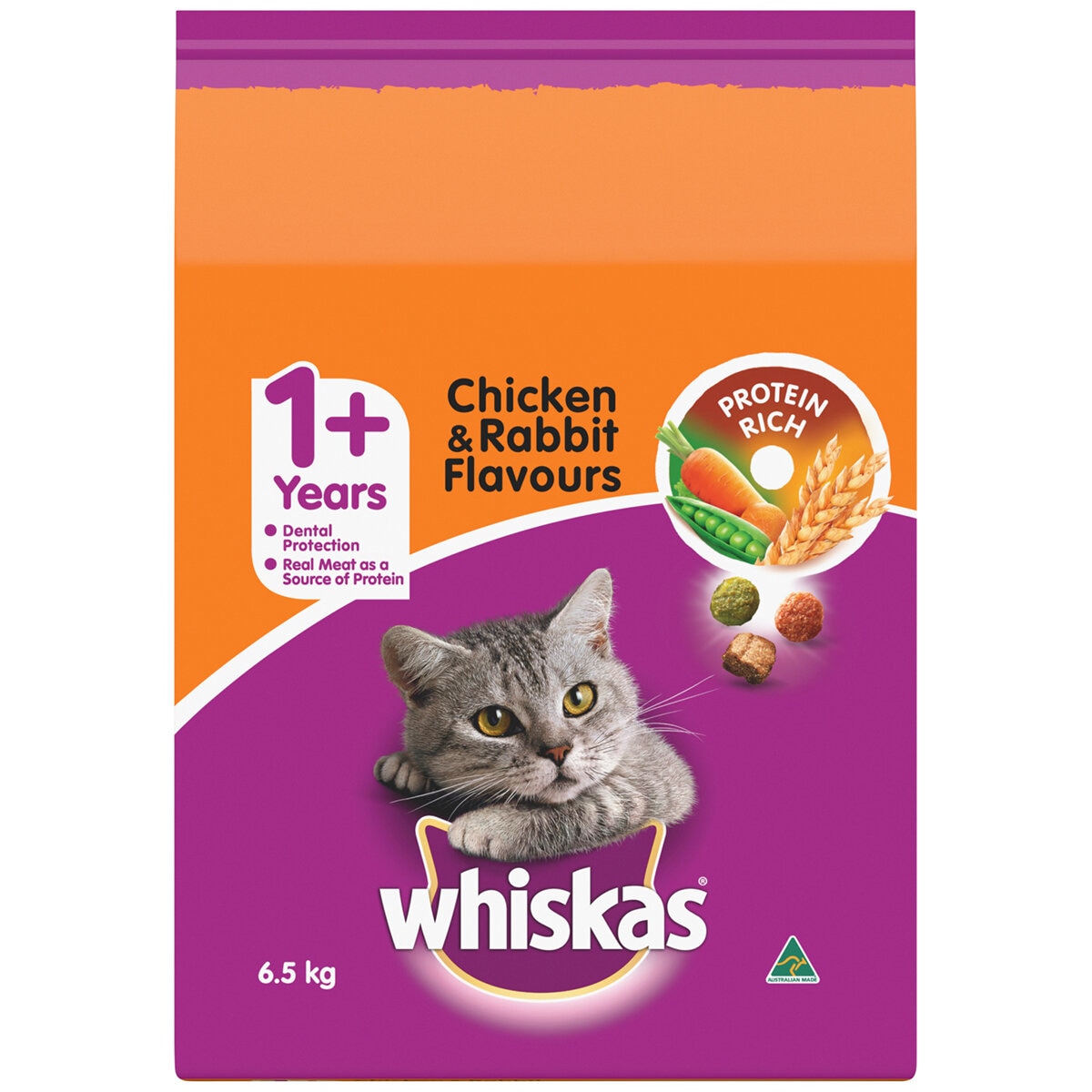 Whiskas Chicken & Rabbit Adult Dry Cat Food 2x6.5kg