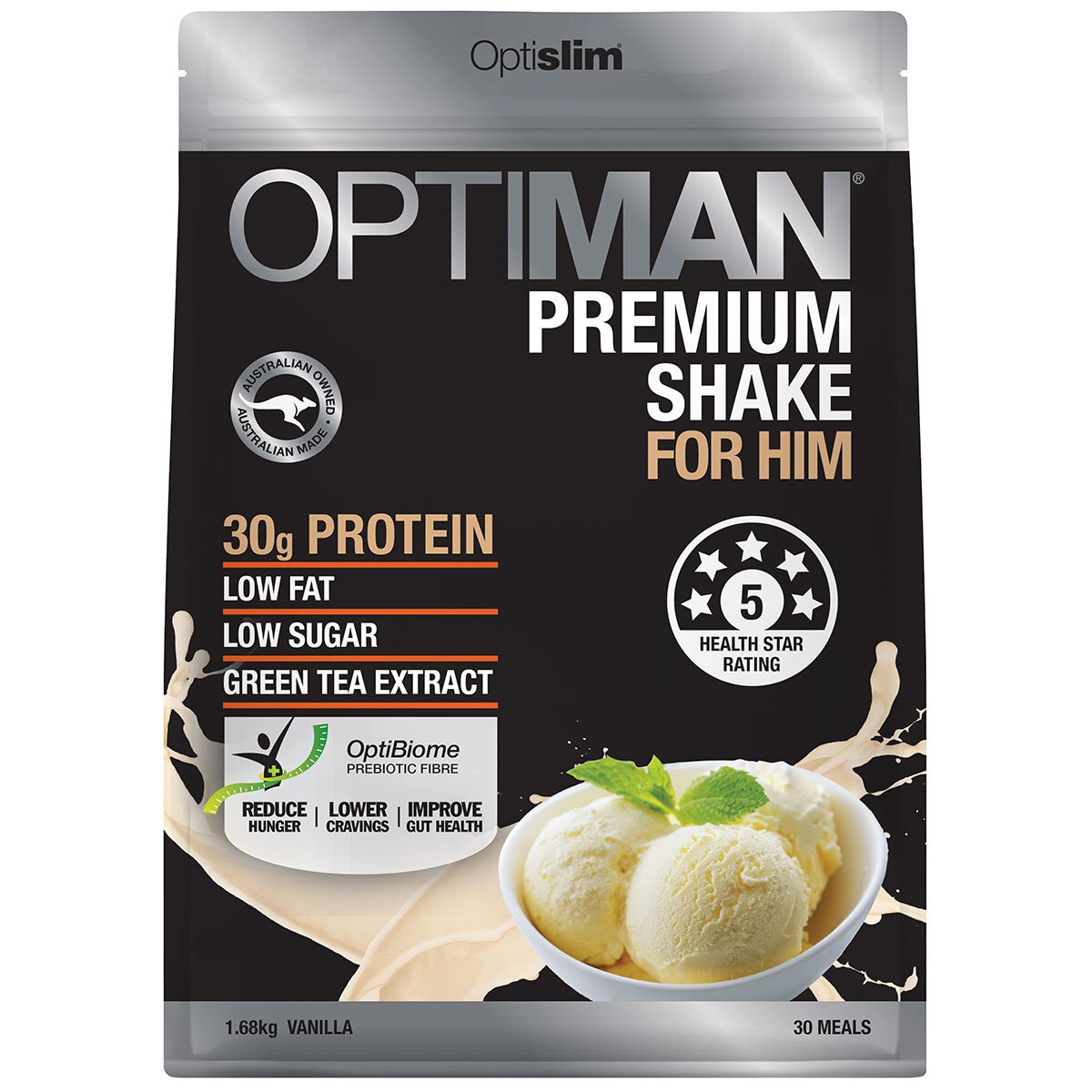 Optislim Optiman Premium Shake for Him 1.68kg Vanilla