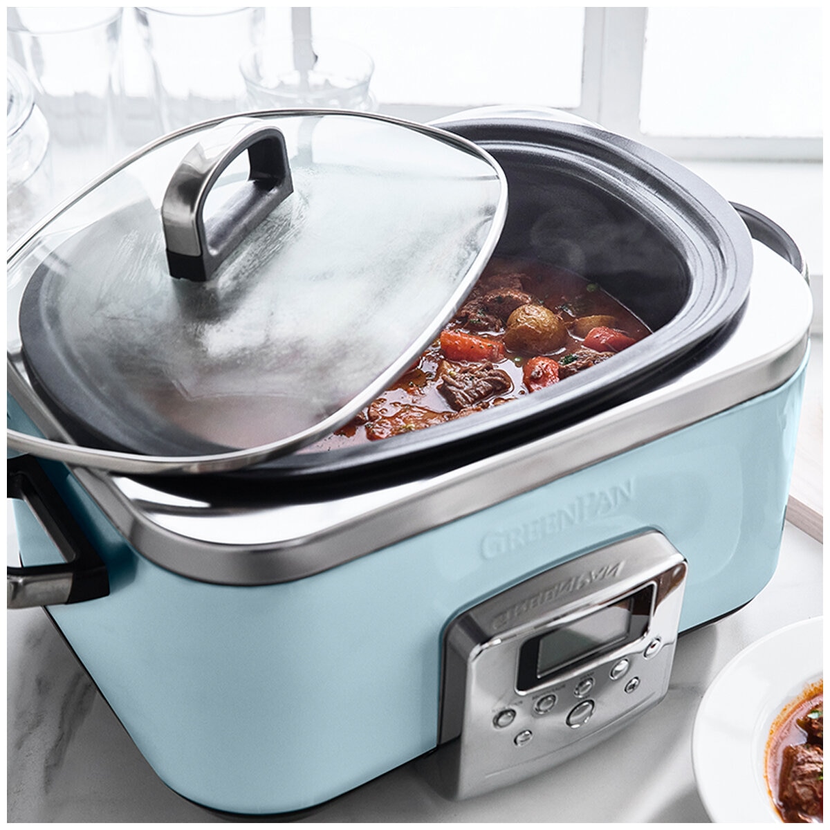 GreenPan 6L Slow Cooker CC005725-003 Blue Haze