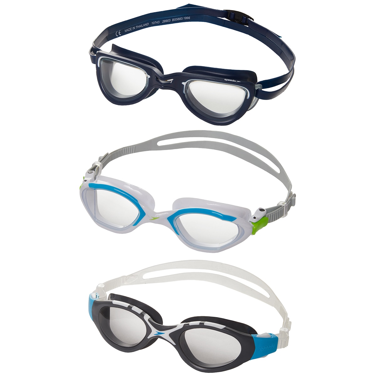 Speedo Adult Goggles 3pk Black, White & Grey Costco Aus...