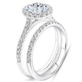 18KT White Gold 1.68ctw Diamond Bridal Set With 1.00ctw Centre
