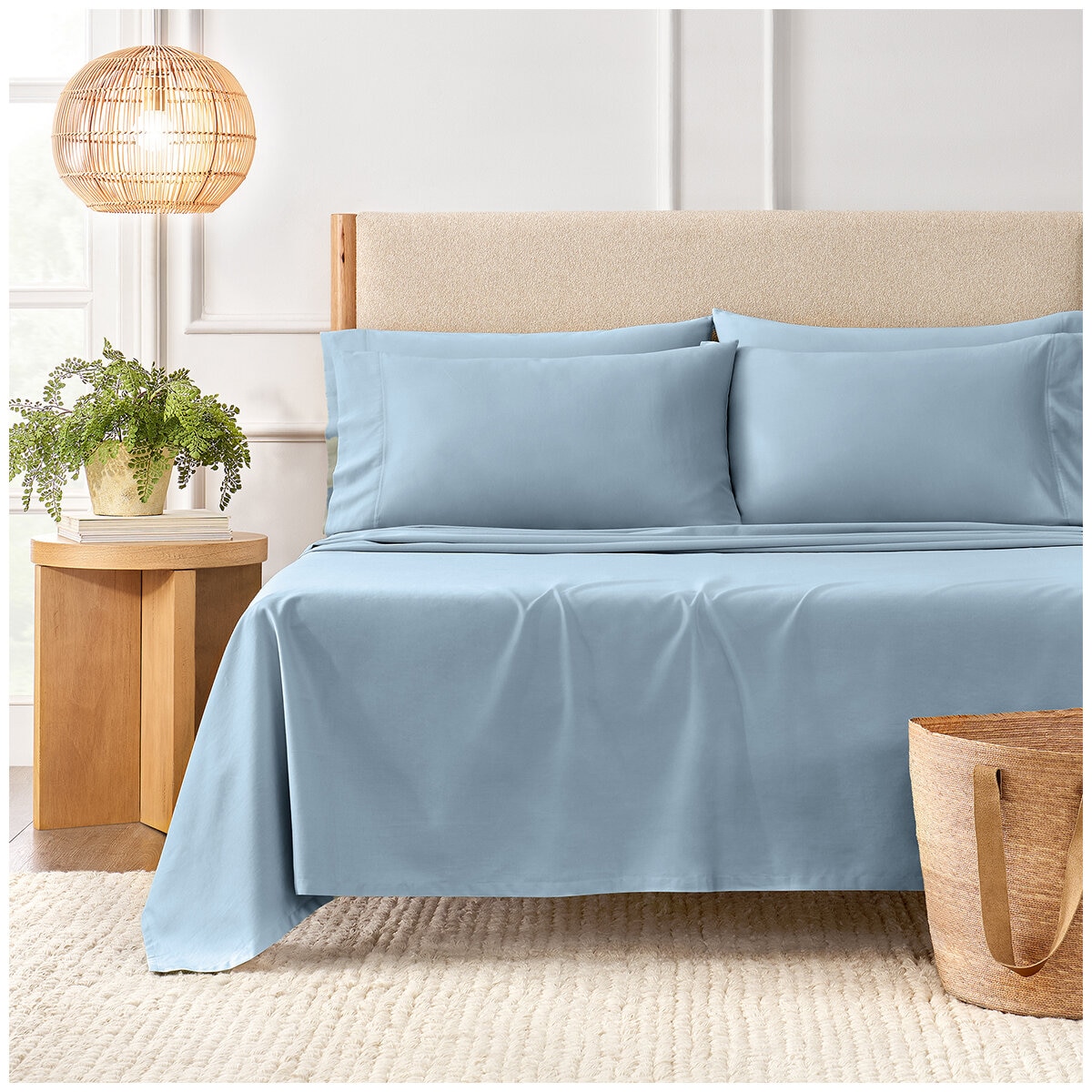 Purely Organic 300TC Cotton Sheet Set 4 Piece Queen