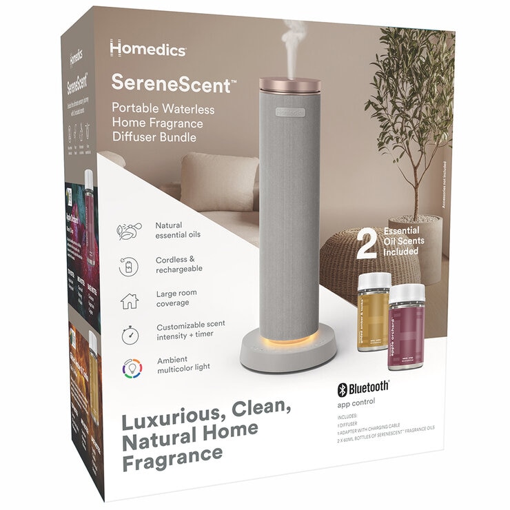 Homedics SereneScent Waterless And Wireless Diffuser Bundle