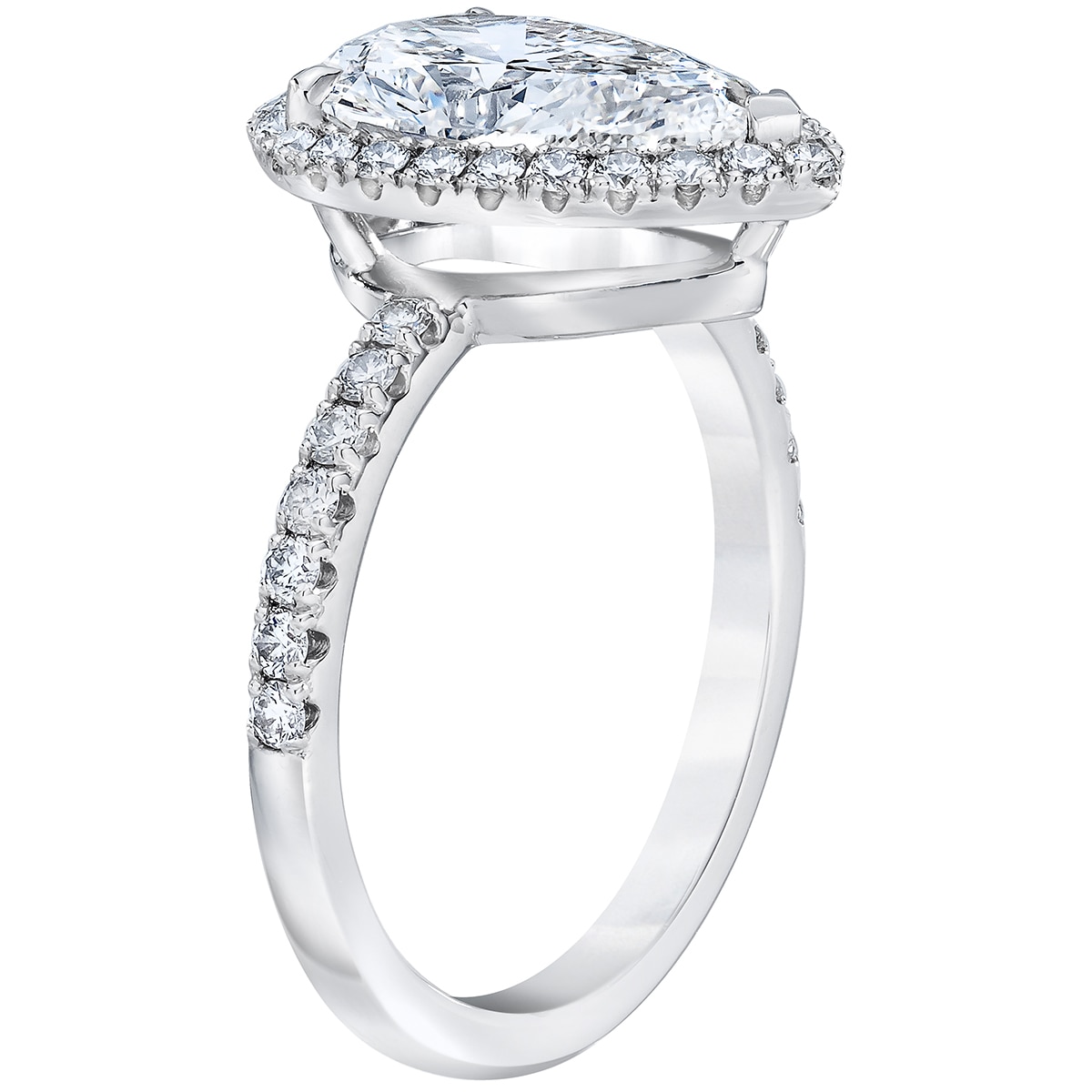 3.46ctw Pear Halo Ring