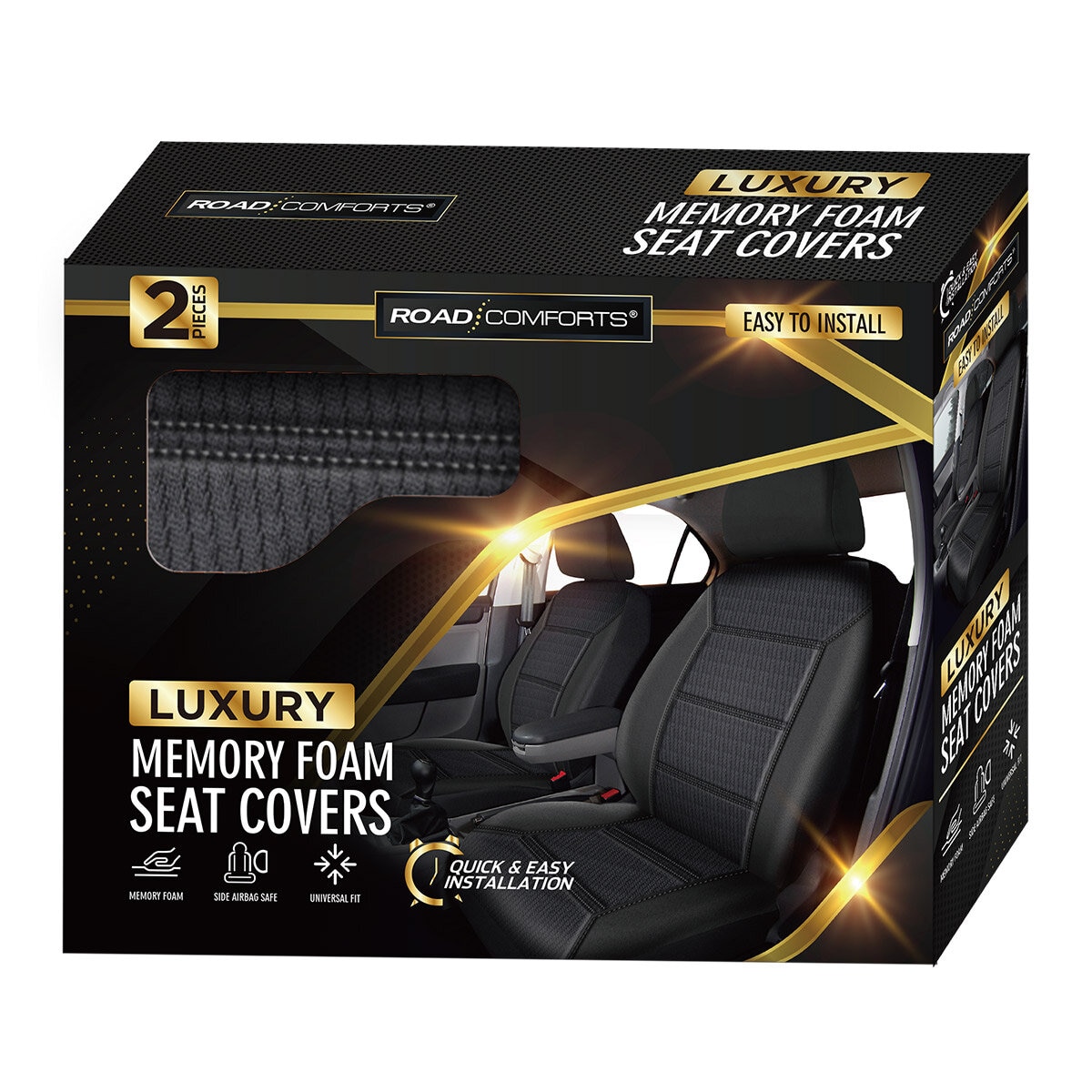 Road Comforts Luxury Memory Foam Front Seat Covers