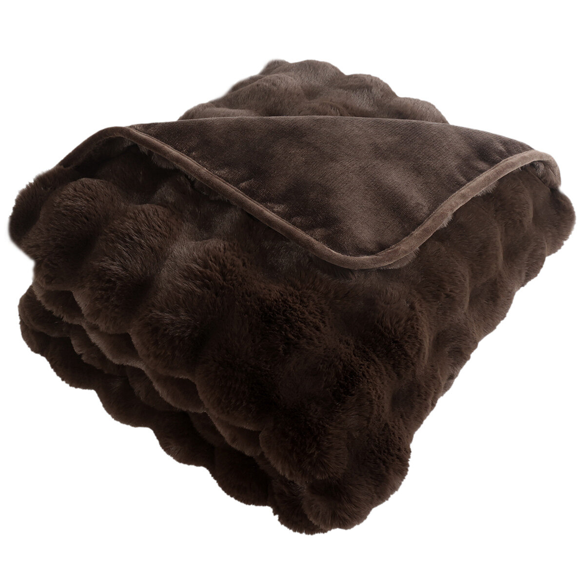 House & Home Bubble Faux Fur Throw 152cm x 177cm