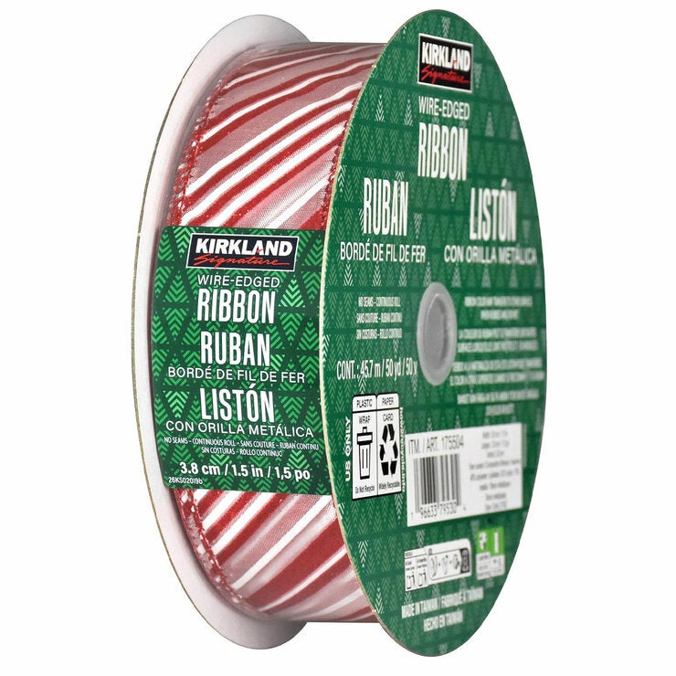 Kirkland Signature Wire Edged Holiday Ribbon 45.7m Kirkland Signature Wire Edged Holiday Ribbon 45.7m