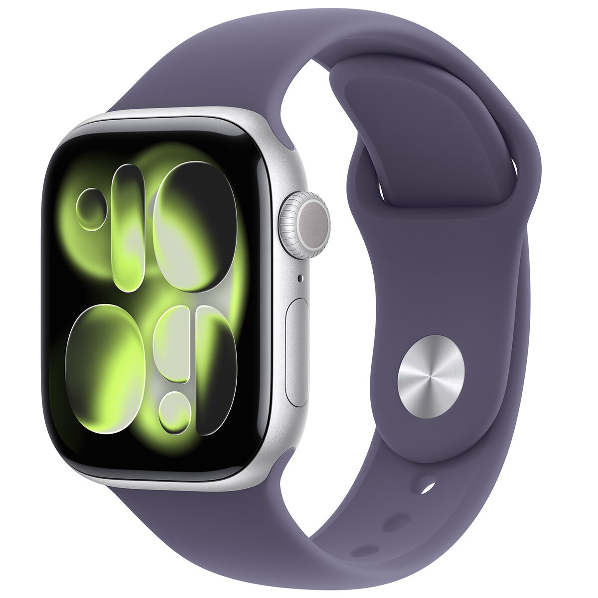 Apple Watch Series 11 GPS 42mm Silver Aluminium Case with Purple Fog Sport Band - S/M