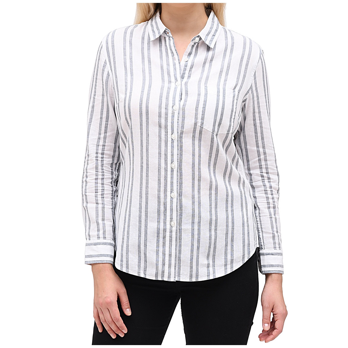 Jachs Women's Linen Shirt - White/Grey