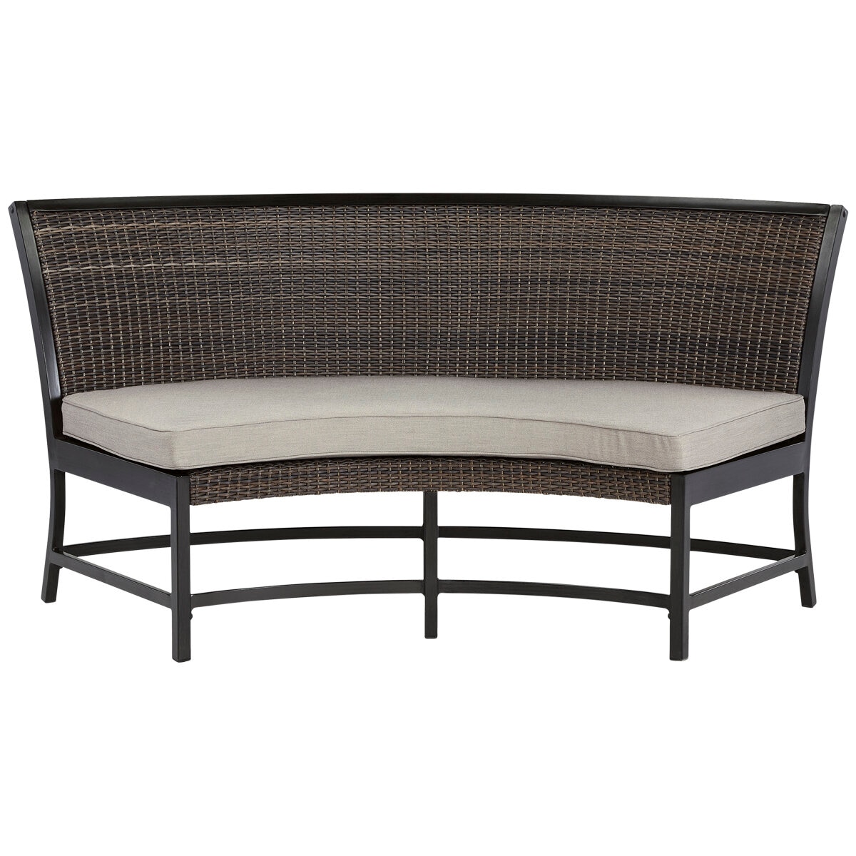 Agio 4 piece Woven Bench Dining Set