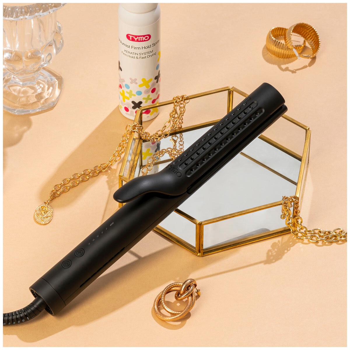TYMO Airflow 2 in 1 Hair Curler and Straightener Black HC506