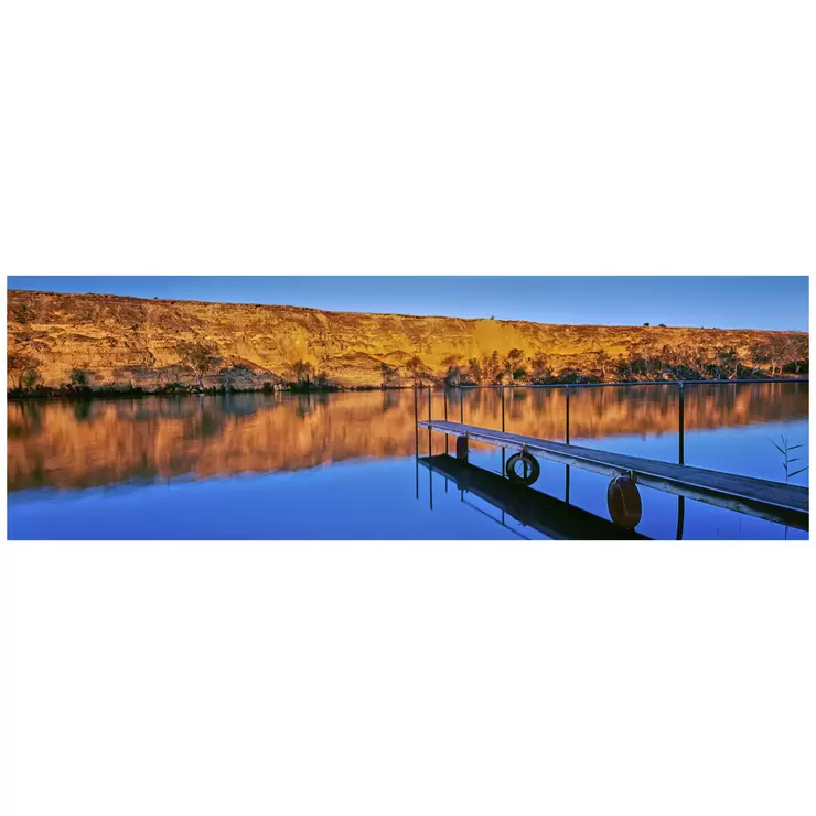Ken Duncan 40 Flood's Jetty, Swan Reach, SA Framed Print White