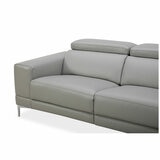 Aiden & Ivy Leather Power Sectional With Ratchet Headrest