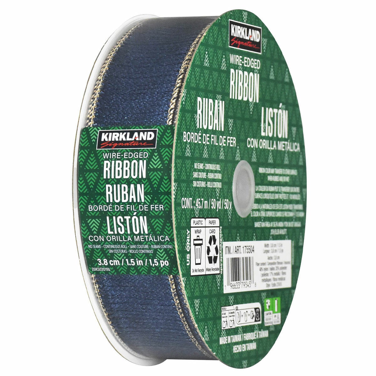 Kirkland Signature Wire Edged Holiday Ribbon 45.7m Kirkland Signature Wire Edged Holiday Ribbon 45.7m