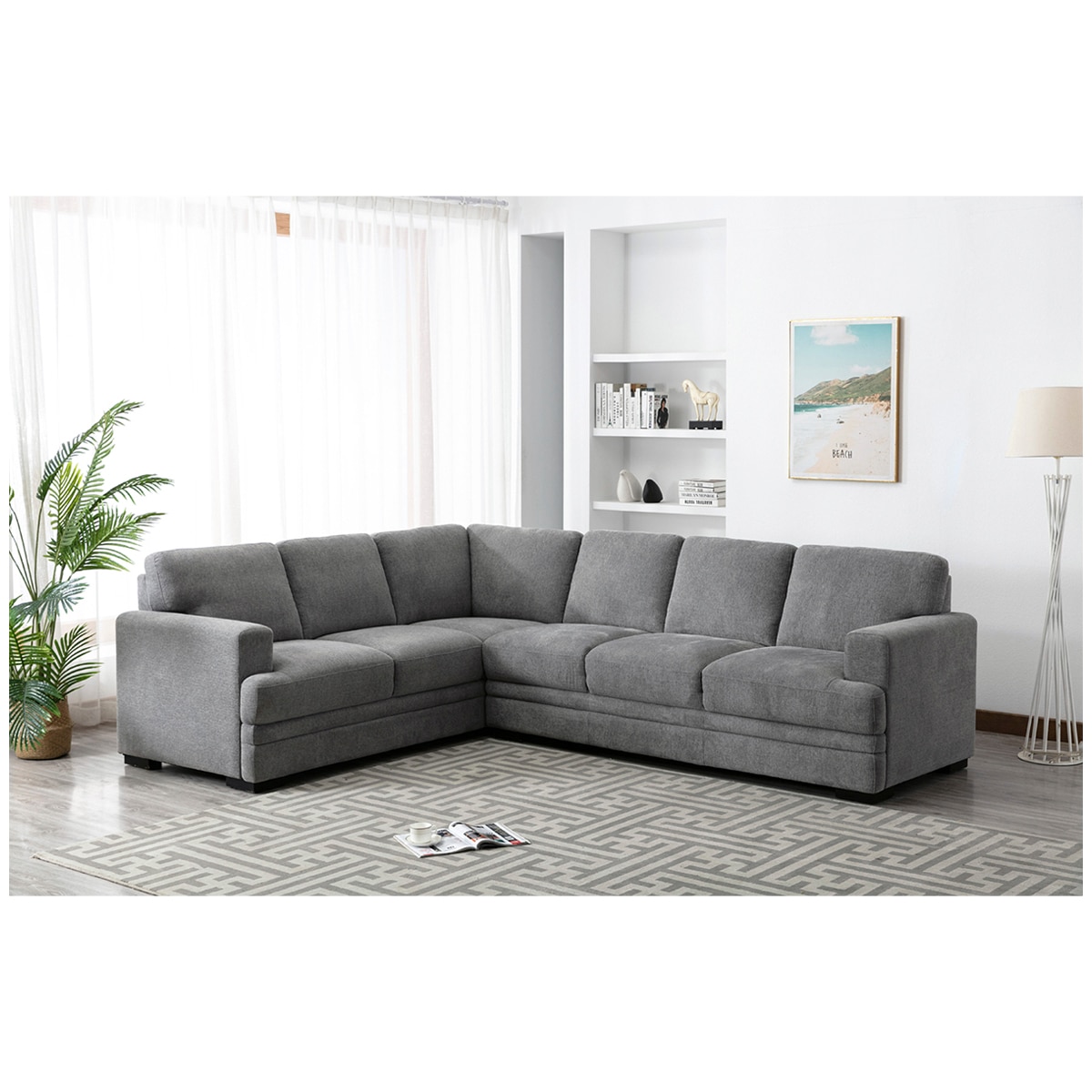 Medford Modular Fabric Sectional Grey Costco Australia
