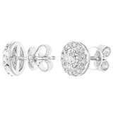 18KT WG 0.40CTW Diamond Sapphire Centre Earrings/