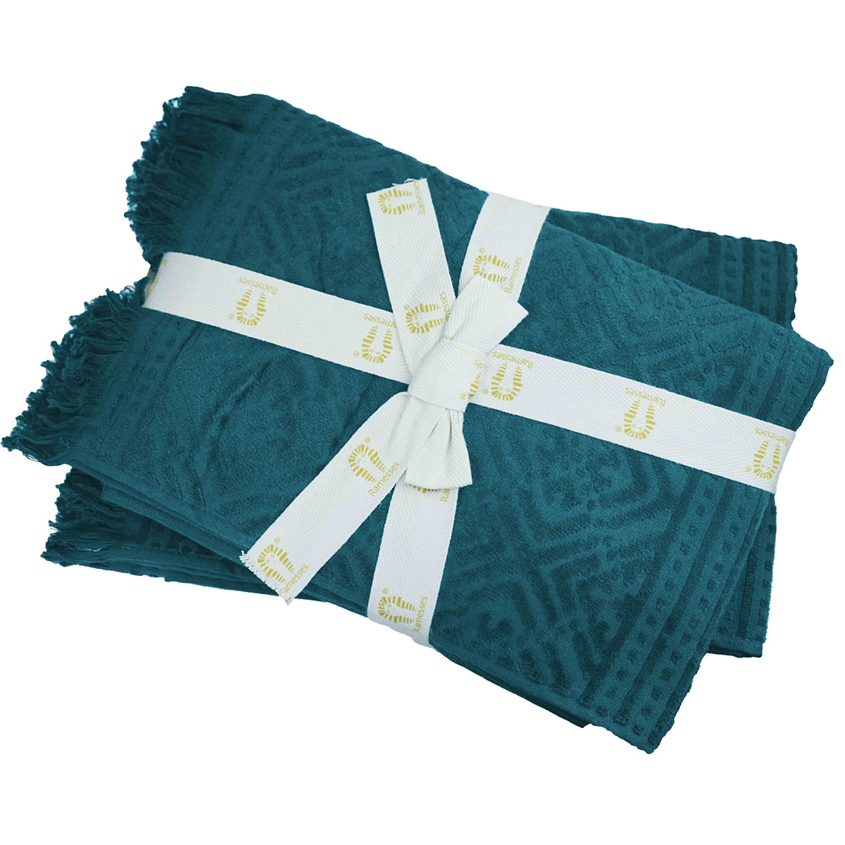 Kingtex Jacquard Velour 100% Cotton 500gsm Bath Towel 2 pack - Teal