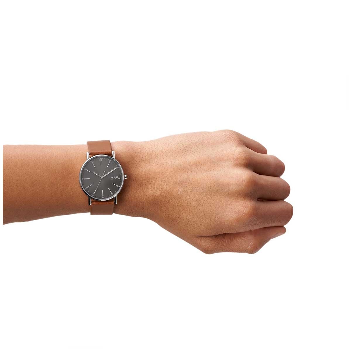 Skagen Signatur Brown Leather Men's Watch SKW6578