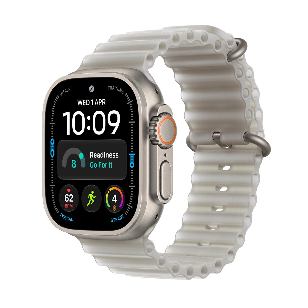 Apple Watch Ultra 4 GPS + Cellular 49mm Natural Titanium Case with Translucent Grey Ocean Band Apple Watch Ultra 4 GPS + Cellular 49mm Natural Titanium Case with Translucent Grey Ocean Band