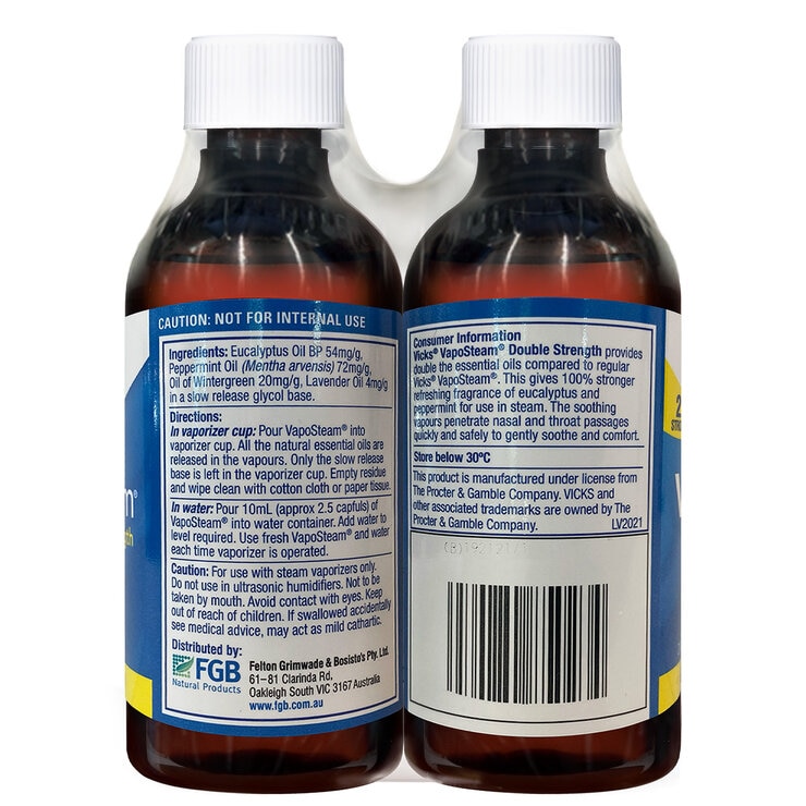 Vicks VapoSteam Double Strength Inhalant 2 x 200mL Vicks VapoSteam Double Strength Inhalant 2 x 200mL