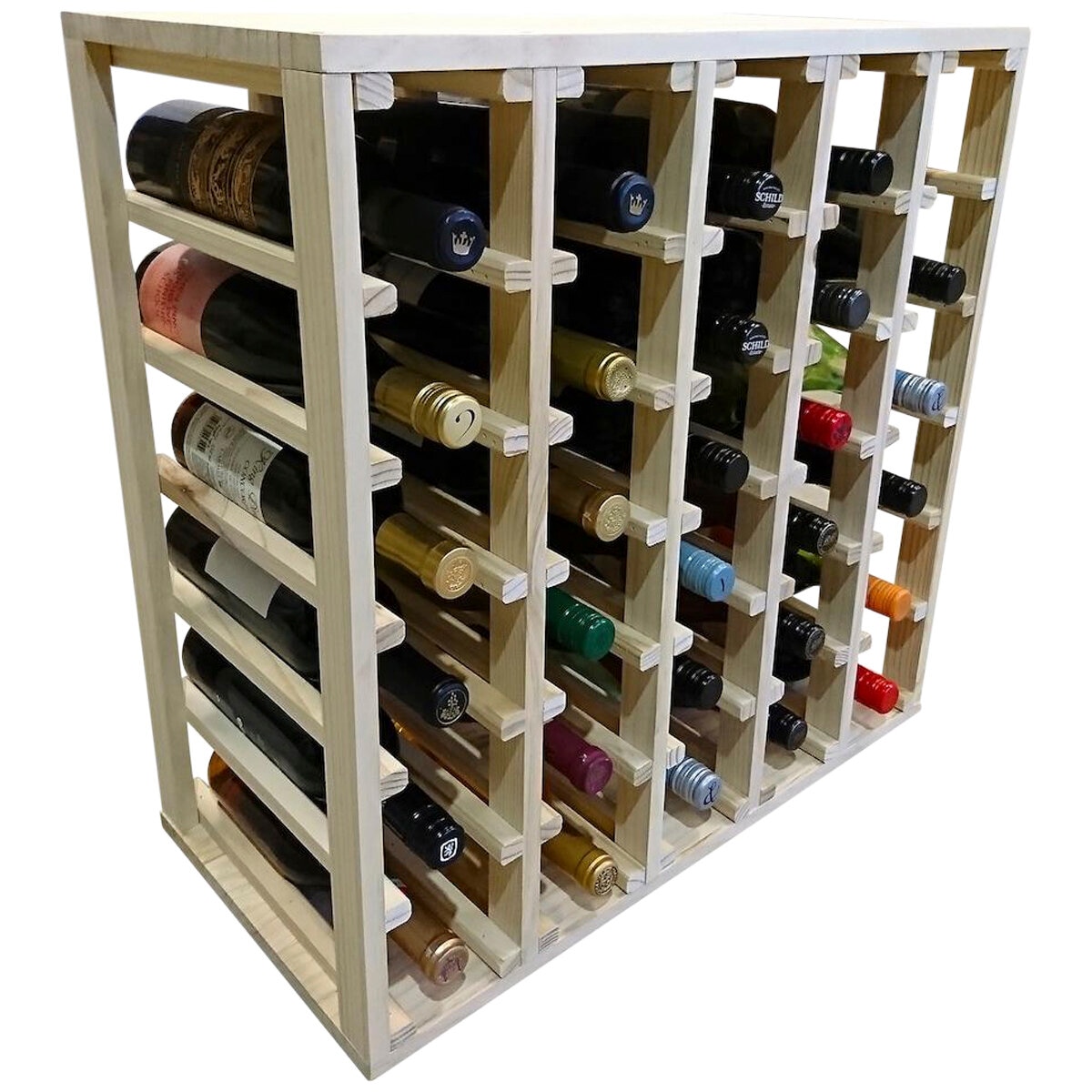 Wine Stash 30 Bottle Lattice Wine Cube