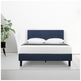 Blackstone Square Platform Bed Navy King (Zinus)