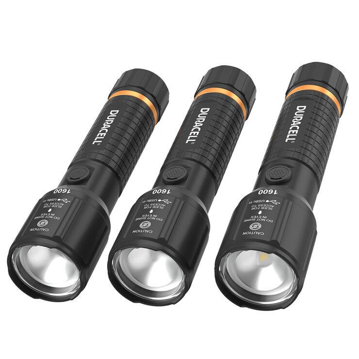 Duracell 1600LM 3AAA Hybrid LED Flashlight 3 Pack Duracell 1600LM 3AAA Hybrid LED Flashlight 3 Pack