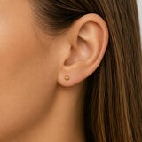 18K Yellow Gold Diamond Cut Ball Stud Earrings