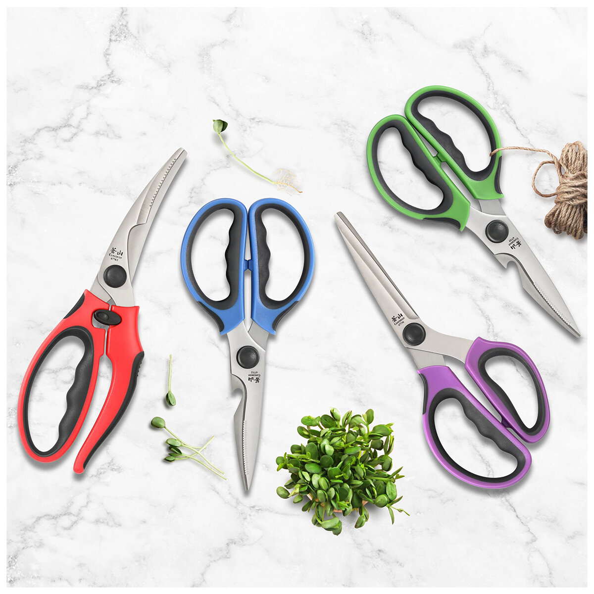 Cangshan Heavy-Duty Shears Set With Blade Guards 4 Piece