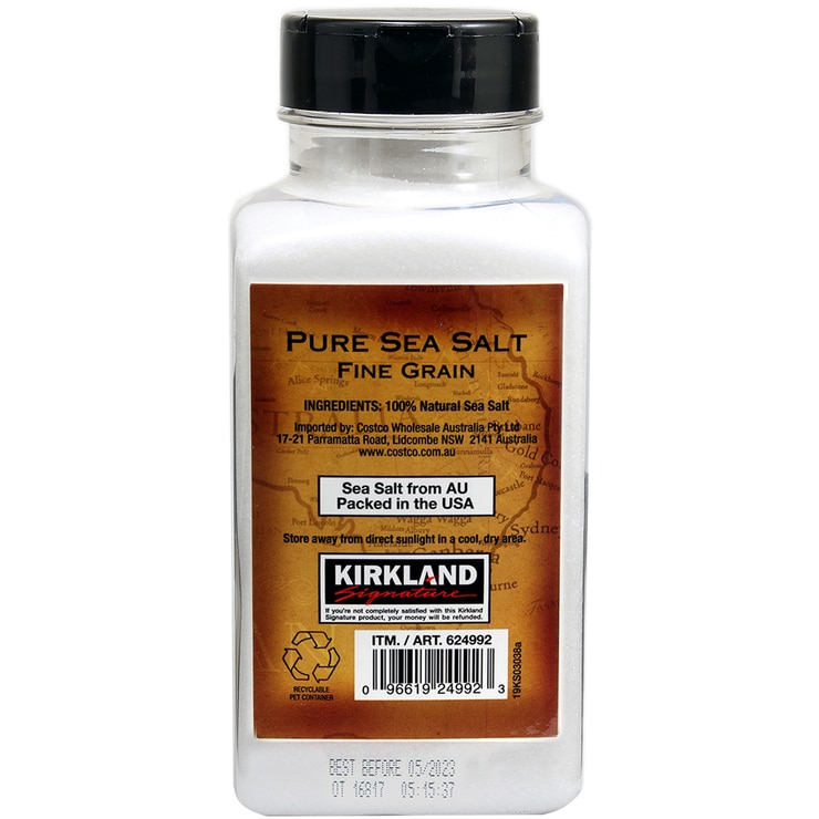 Kirkland Signature Pure Sea Salt Fine Grain 850g Costco Australia