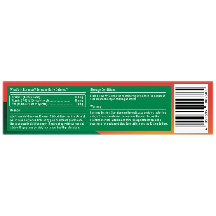 Berocca Immune Daily Defence Orange 2 x 45 Effervescent Tablets
