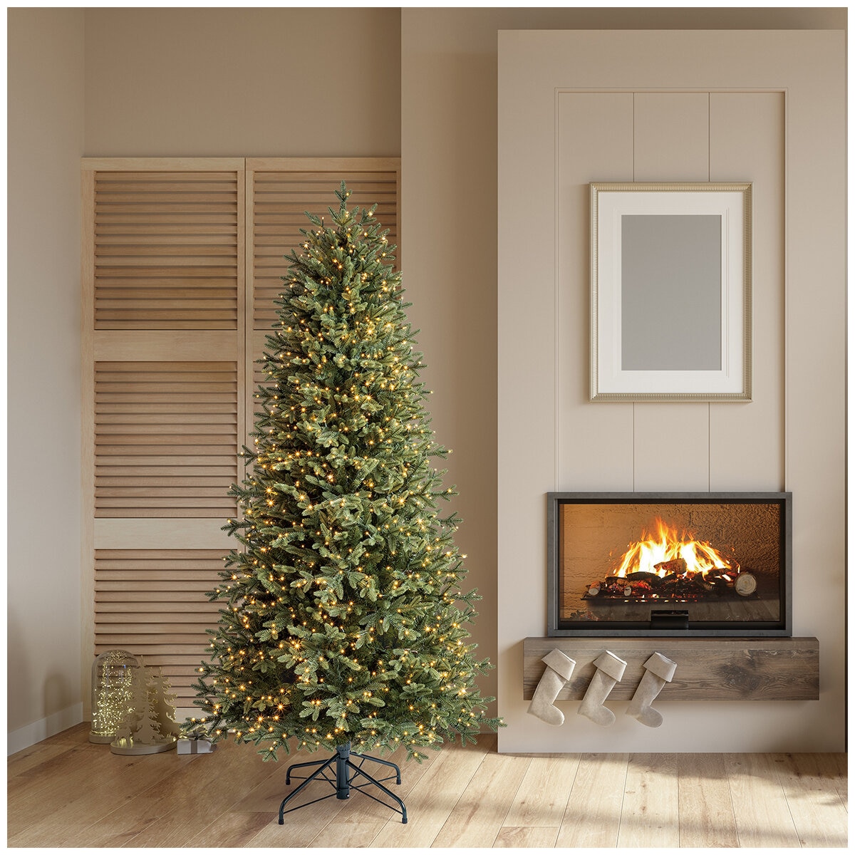 Pre-Lit Slim Aspen Artificial Christmas Tree 1.98m