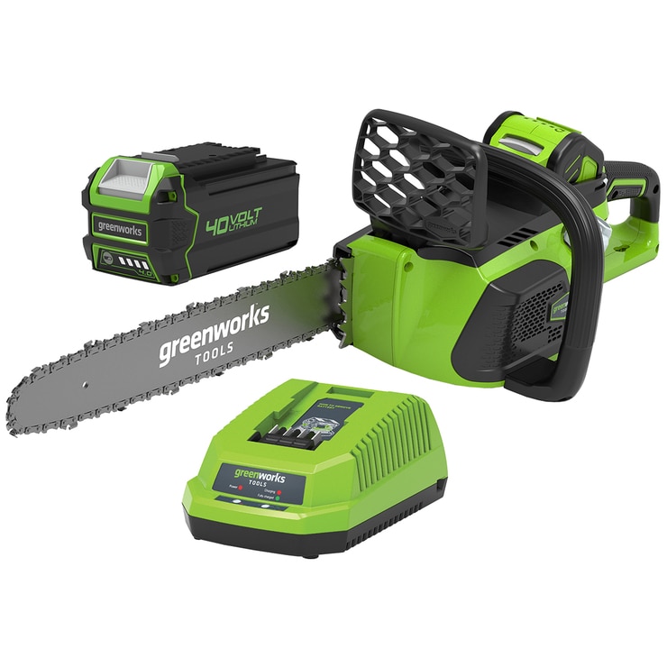 Greenworks 40v LiIon Powered 40cm Cordless Chainsaw 20077Kit
