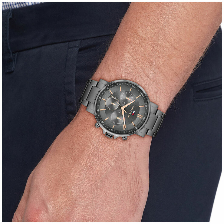 Tommy Hilfiger Tyson Grey Dial Grey Steel Men's Watch 1710711