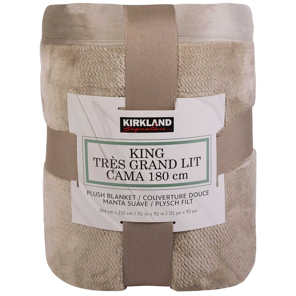 Kirkland Signature Plush Blanket Queen Taupe