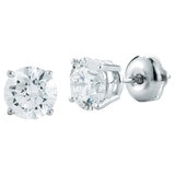 Platinum 1.50ctw Round Brilliant Cut Diamond Earrings
