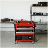 NXA 76cm Red Tool Cart with 2 Drawers & 3 Trays - 30TC2D2TR
