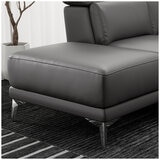 Valencia Pista Leather Reclining Sectional Lounge Left Chaise Grey