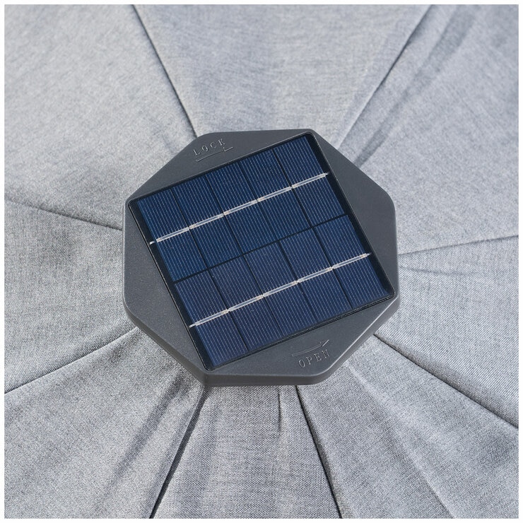 SunVilla Gray LED Market Umbrella 3M (2)