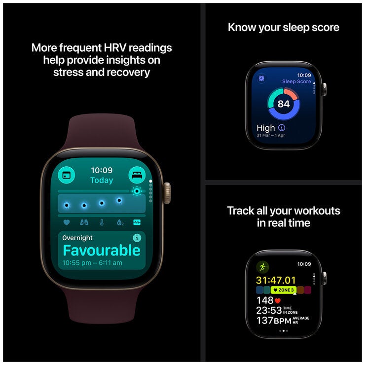 Apple Watch Series 12 GPS 42mm Dark Bronze Aluminium Case with Olive Sport Band - S/M