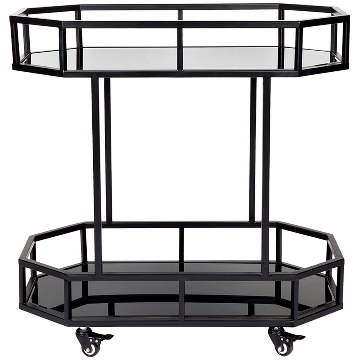 Cafe Lighting Brooklyn Mirrored Bar Cart Black