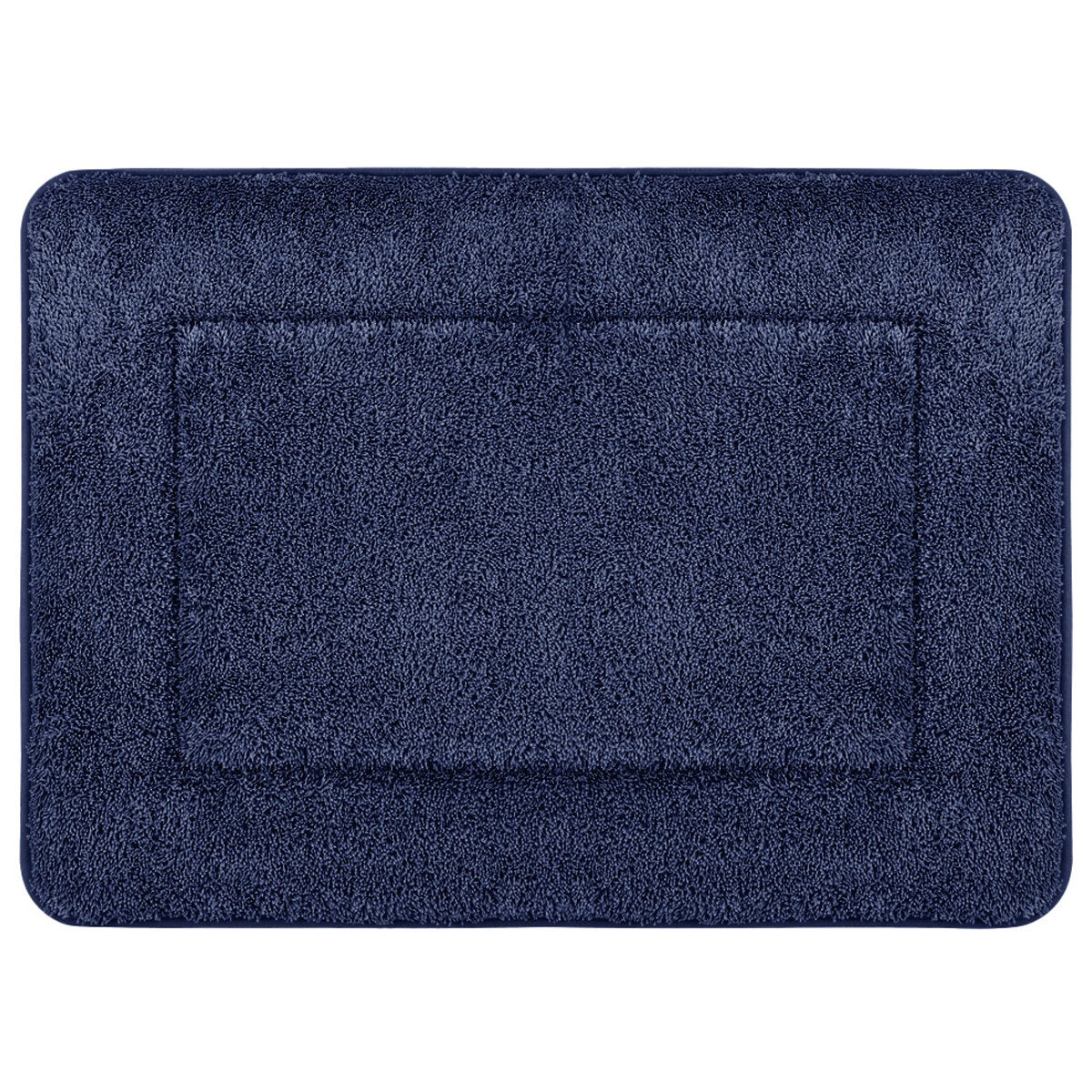 French Connection Memory Foam Bath Mat 2 Pack Set Blue Depths