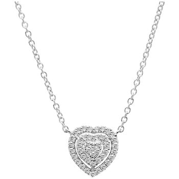 18KT White Gold 0.28ctw Round Brilliant Diamond Necklace