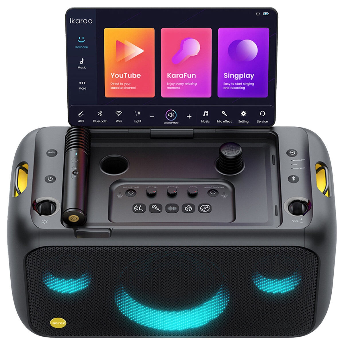 Ikarao Break X1 Portable 800W Karaoke Machine with 13.3 Inch Lyrics Display IK-Break-X1