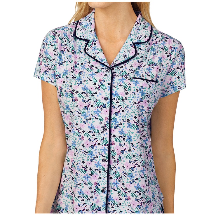 Jane & Bleecker Notch Collar Shorty PJ Set - Blue Multi