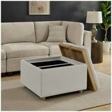 Henredon Sona Fabric Storage Ottoman with Reversible Wood Tray Tops