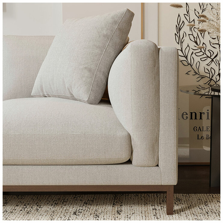 Valencia Bergen Fabric Sectional Lounge Left Chaise Beige Valencia Bergen Fabric Sectional Lounge Left Chaise Beige