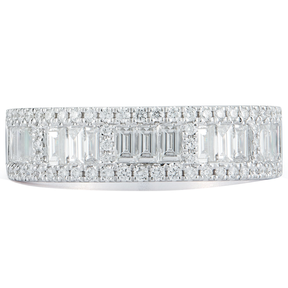18KT White Gold 0.96ctw Baguette Cut Diamond Ring